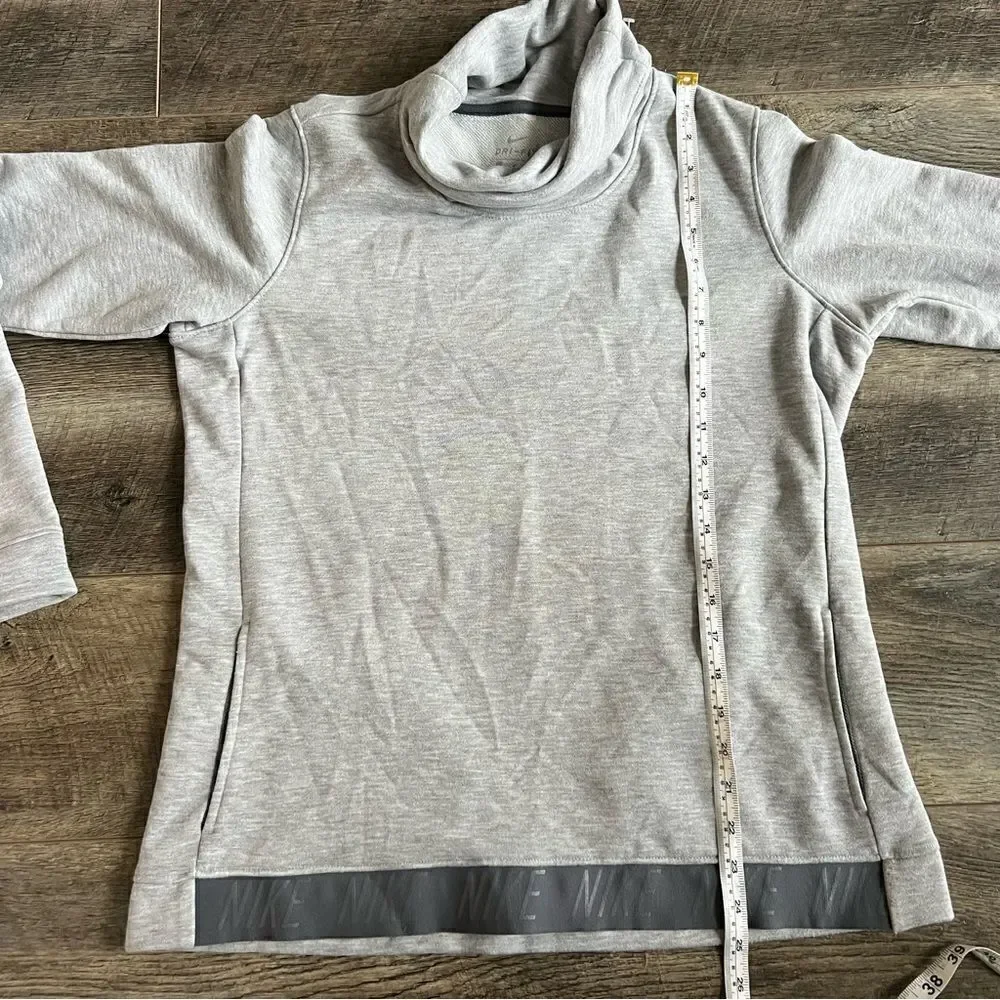Nike Dry Cowl Funnel Neck Pullover Top Heather Gray Medium